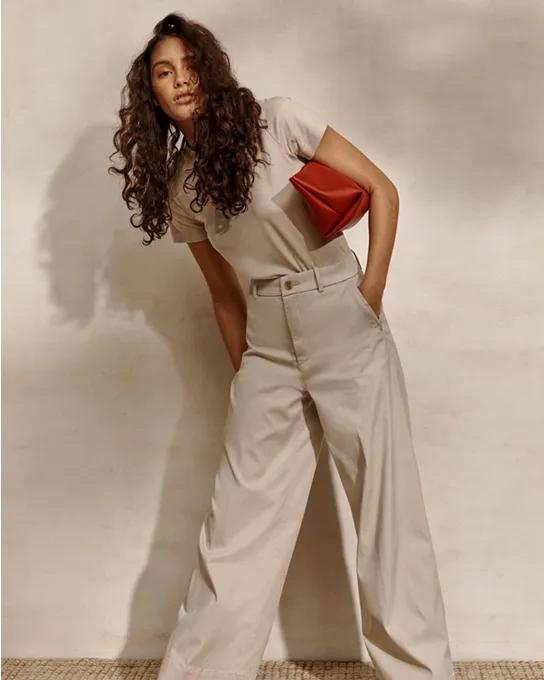 Stretch Twill Cropped Wide Leg Pant | SPANX