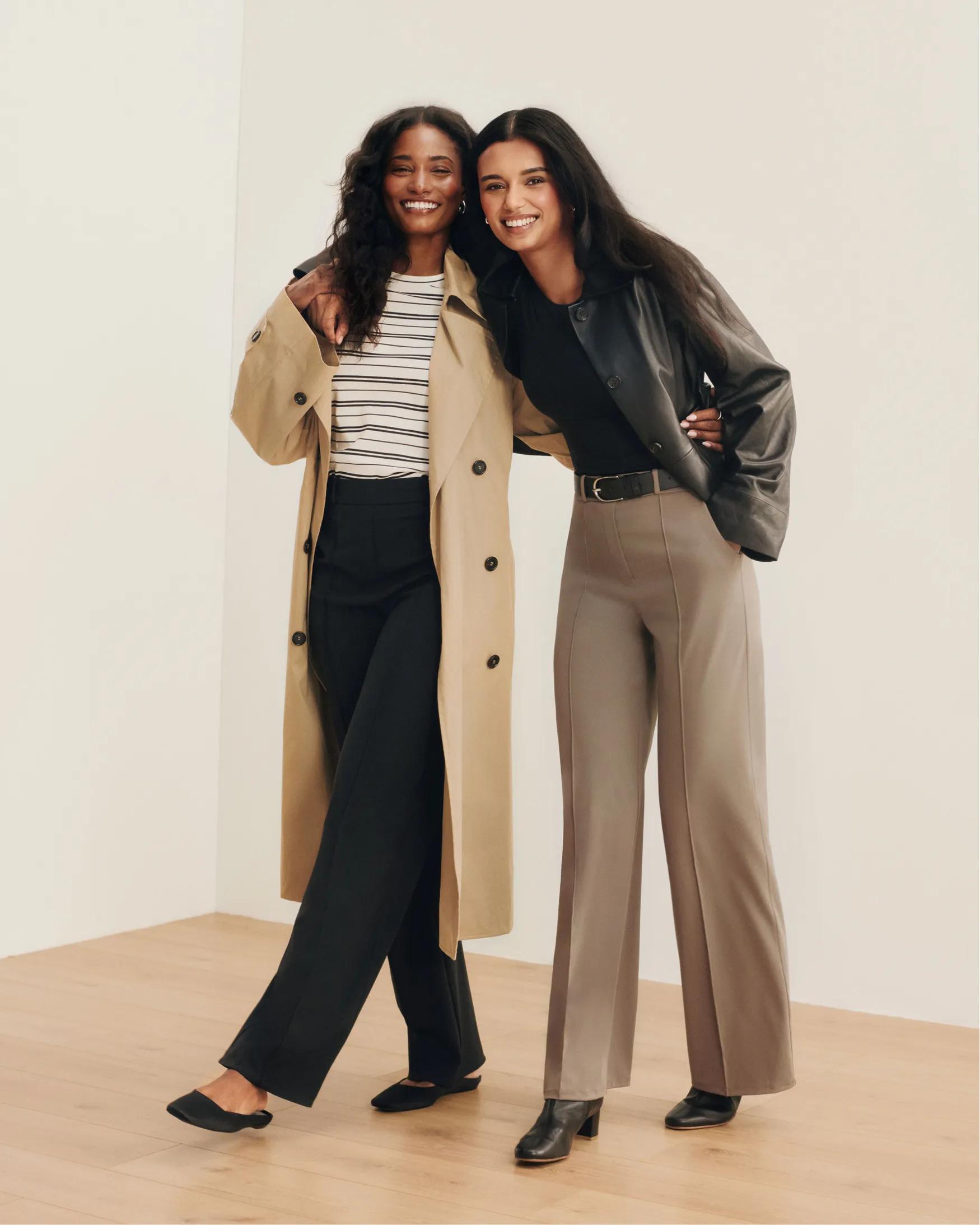 two models in spanx powermove trousers