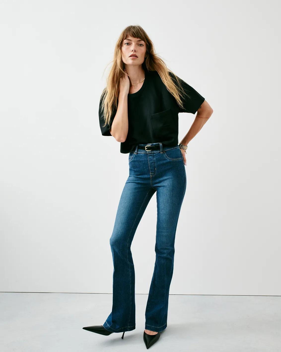 Wide Leg Jeans – Sculpting Raw Indigo Style | SPANX