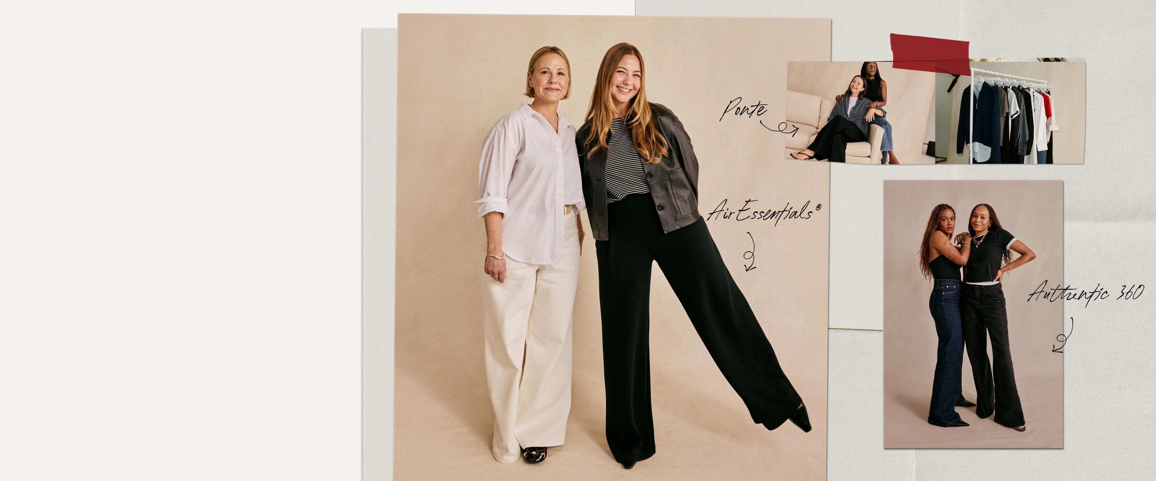 collage of women in spanx clothing