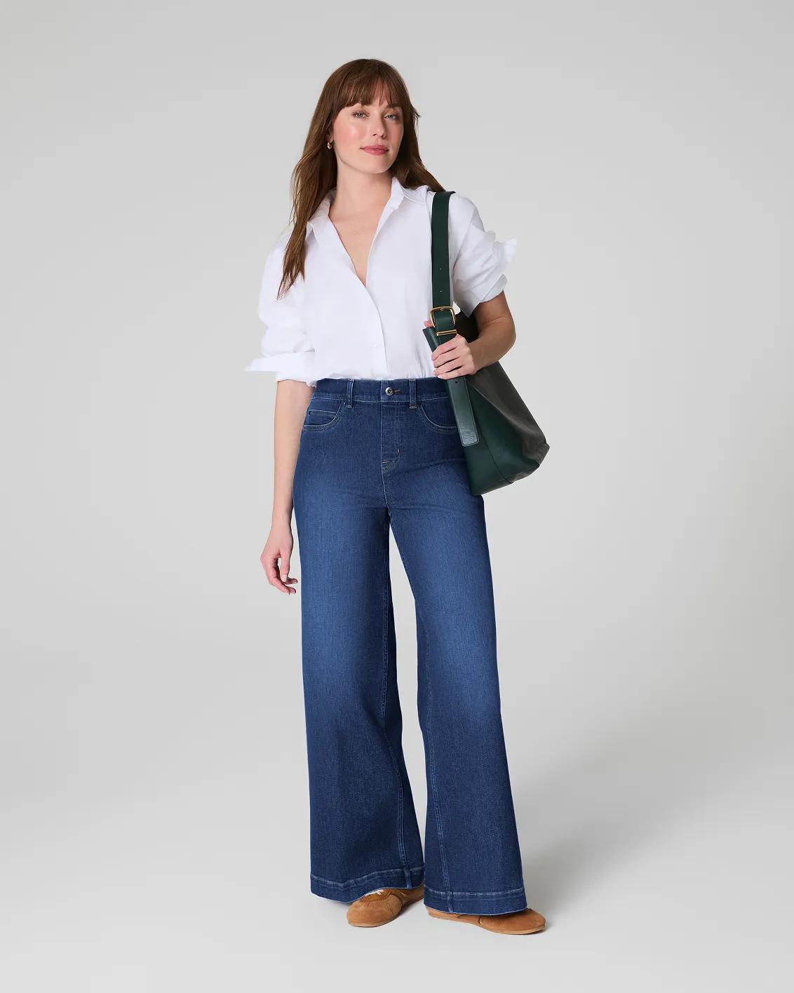 Wide Leg Jeans – Sculpting Raw Indigo Style | SPANX