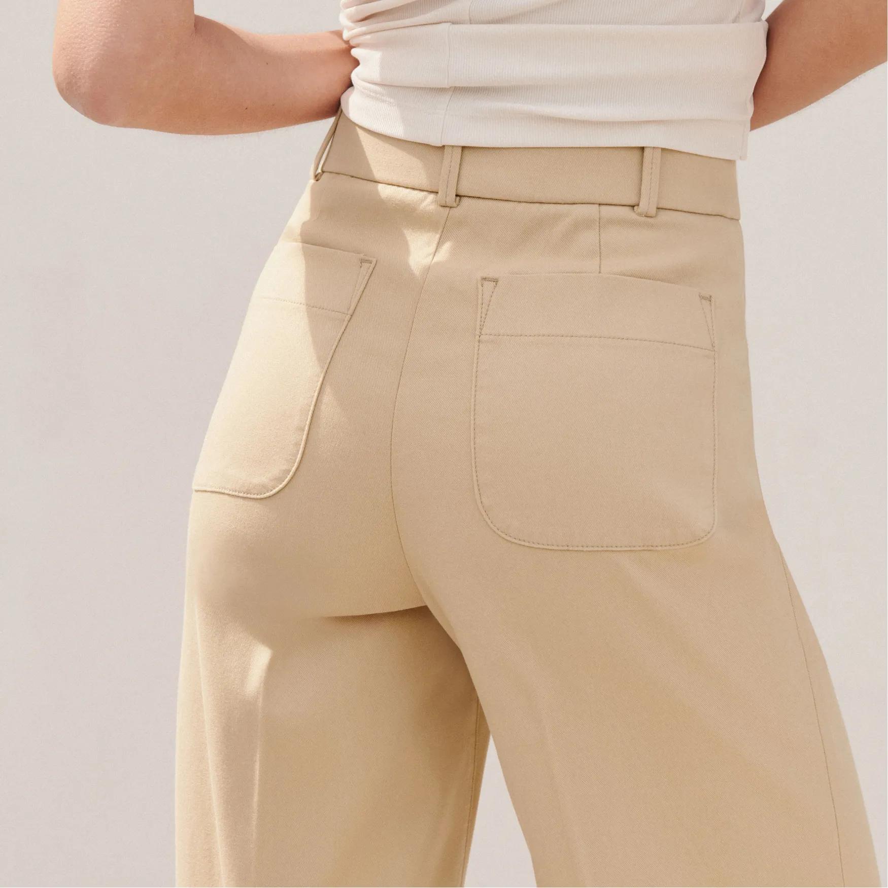 エパ epa wide twill pants ベージュ Sサイズ Stretch Twill Wide Leg Pant with Smoothing | SPANX