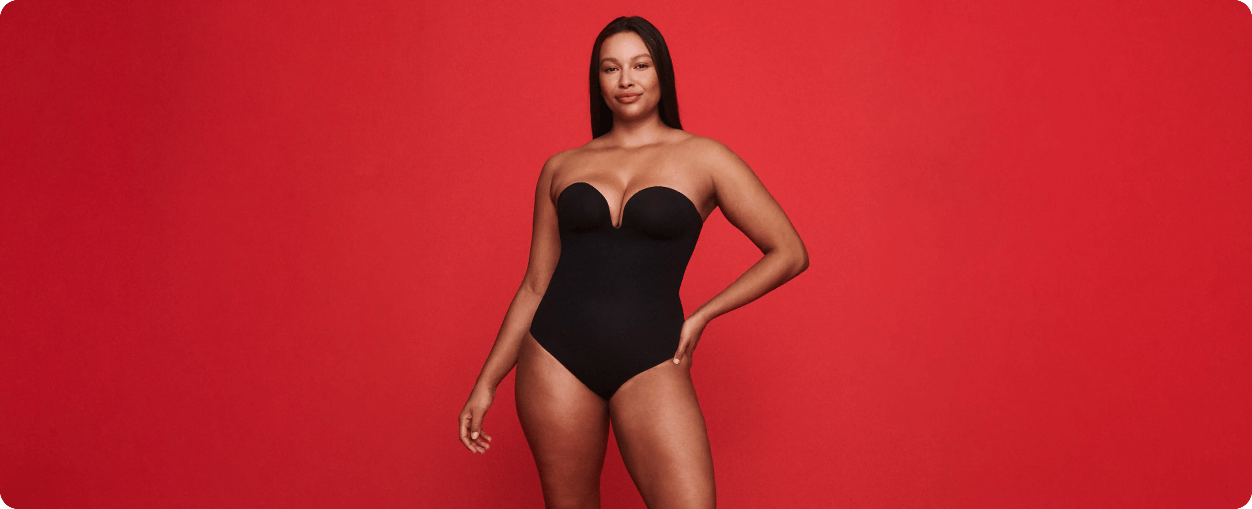 Woman wearing black Spanx shapewear